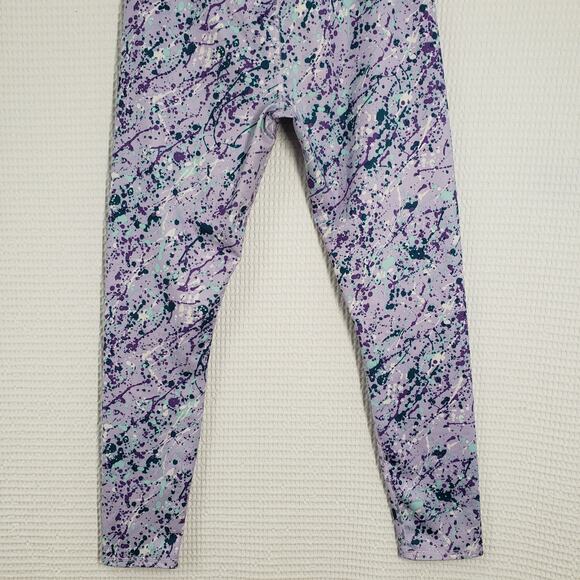 Athletic Works Leggings Girls XL 14-16 Purple Multicolor Paint Splatter Active - Picture 12 of 14